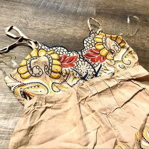 NWT Embroidered Spaghetti Strap Empire Waist Dress